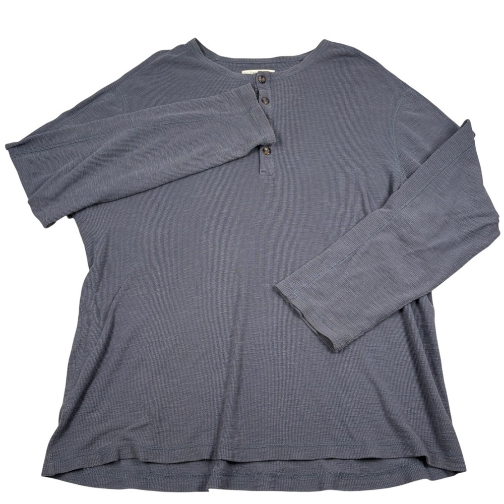 The‎ Territory Ahead Henley Shirt Mens XL Gray Slub Knit Casual